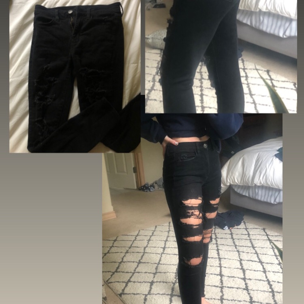 American eagle next level stretch ripped jeans
